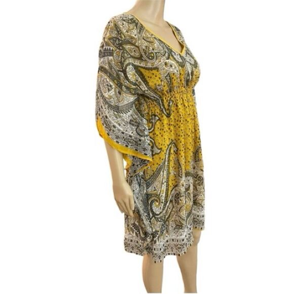 MPH Collection Yellow Fluttery Paisley Dress - Picture 5 of 8